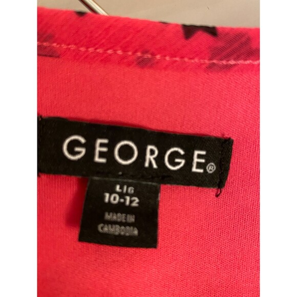 George Girls Pink with Black Bows Top Size L 10-12 - Picture 3 of 7